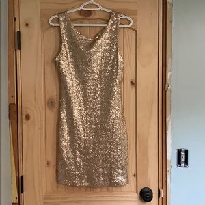 Fitted Gold Sequin Dress
